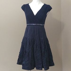 Adrianna Papell midnight blue evening dress 4P